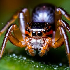 Big and scary spider close up. Generative AI