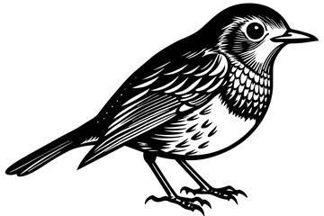 Robin bird silhouette  vector art illustration