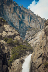 Waterfall, Yosemite, nature 