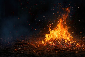 Fire  Fire of Holika dahan in night