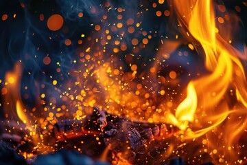 Sparkling fire in Holi Holika Dahan Festival