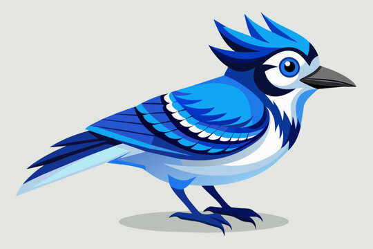 recommend clip art: Blue Jay bird vector art illustration
