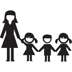 silhouettes of children