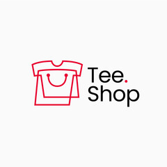 tshirt tee shop store apparel clothing logo vector icon illustration