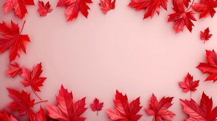 Fototapeta na wymiar Canada day design of red maple leaves background with