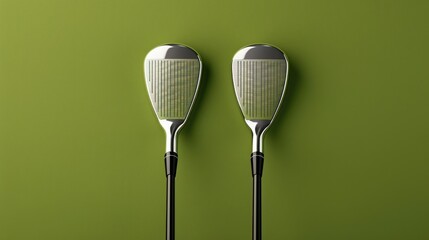 Smart golf clubs with swing analysis and virtual coaching, solid color background, 4k, ultra hd