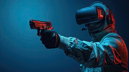 Virtual reality forensic science training for crime scene investigation, solid color background, 4k, ultra hd