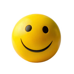 Smiling emoticon yellow emoji, isolated on transparent background.