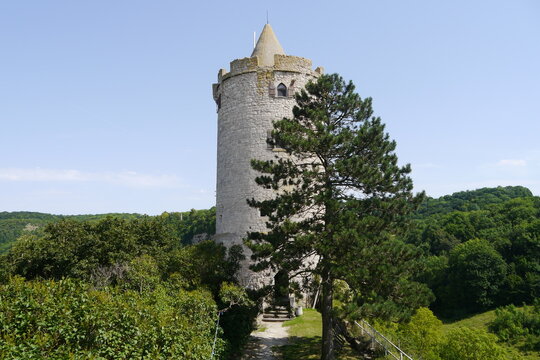 Turm der Burg Saaleck an der Saale bei Bad K&ouml;sen