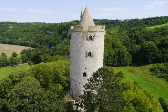 Turm der Burg Saaleck an der Saale bei Bad K&ouml;sen