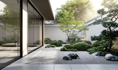 Rideaux occultants Destinations A minimalistic villa with very nice Japanese garden landscape