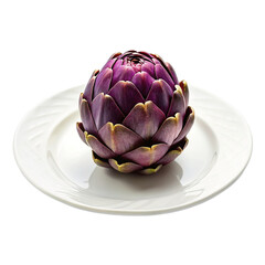 Obraz premium Purple artichoke isolated on transparent background.