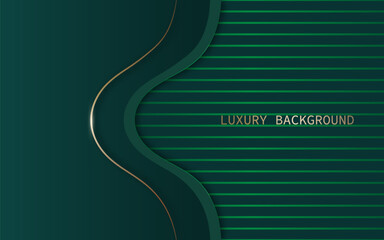 Abstract green background with horizontal lines. Luxury style. Vector illustration