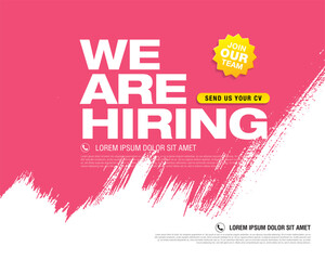 we are hiring banner layout design, vector illustration