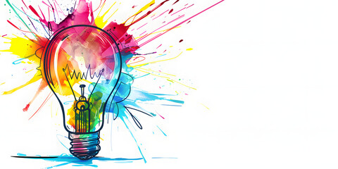 Creative idea background, creativity for text, presentations, bulb wallpaper