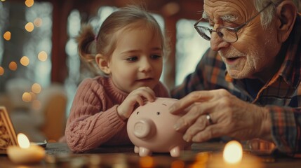 grandfather encouraging savings generative ai