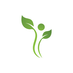 Green leaf logo vector template element symbol design
