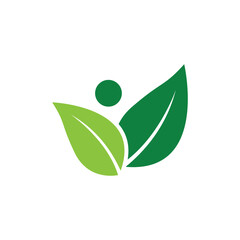 Green leaf logo vector template element symbol design