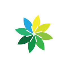 Green leaf logo vector template element symbol design