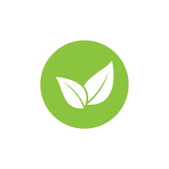 Green leaf logo vector template element symbol design