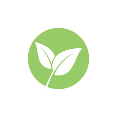 Green leaf logo vector template element symbol design