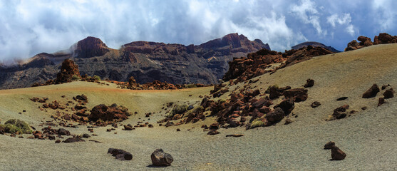 Teide national park deserted landscape, Tenerife, Canary islands, Spain
