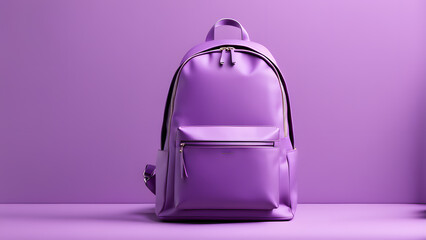 3D Purple Backpack Symbol of Modern eLearning Ideal for College and Academic Visuals - obrazy, fototapety, plakaty
