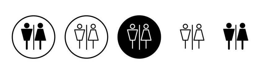 Toilet icon vector isolated on white background. Toilet sign. Man and woman restroom sign vector. Male and female icon - obrazy, fototapety, plakaty