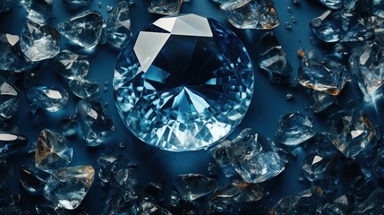 rough Diamond on blue background