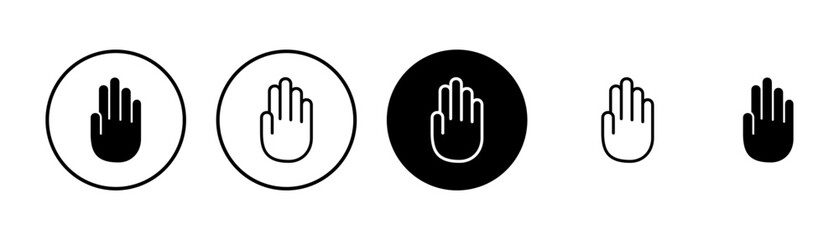 Hand icon vector isolated on white background. Hand gesture. hand stop - obrazy, fototapety, plakaty