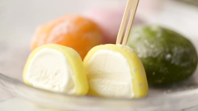 assorted japanese mochi ice cream 