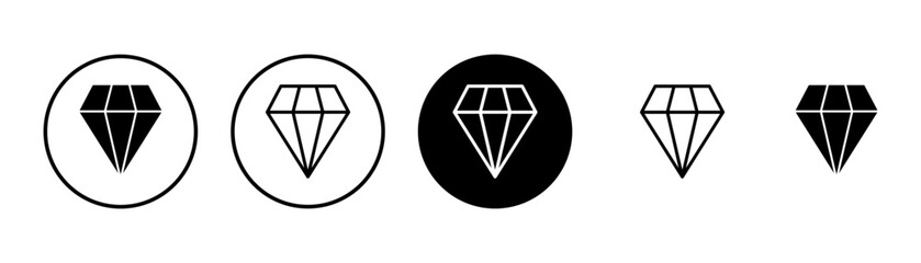 Diamond icon vector isolated on white background. Diamond vector icon. Gemstone symbol