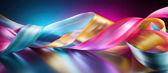 An image featuring a detailed view of a vibrant ribbon placed on a smooth black background