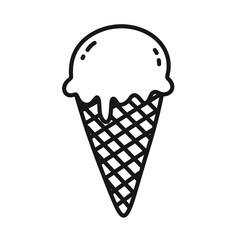 Ice cream icon in waffle cone