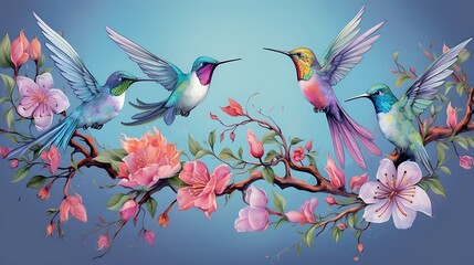 A delightful shirt print design capturing the enchanting beauty of birds in flight, set against a whimsical and colorful background.




