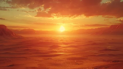 Foto op Plexiglas A surreal landscape at sunset or dawn © CaptainMCity