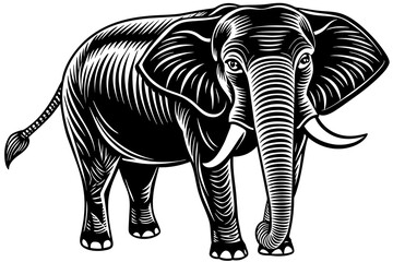 Elephant silhouette  vector art illustration