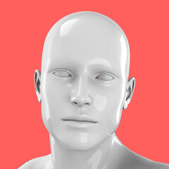 Head of a statue on pop art background - 3d