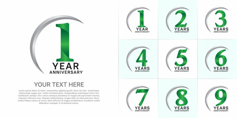 Set of Anniversary Logotype green color can be use for special day celebration