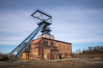 Fototapeta na wymiar Old historic industrial abandoned coal mine in Silesia, Poland, Europe
