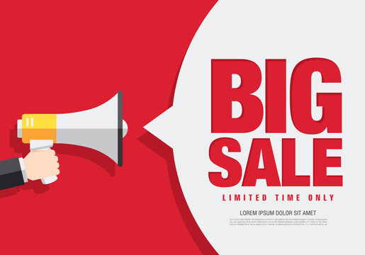 sale banner layout design. Vector illustration. Megaphone symbol