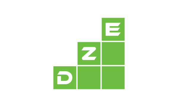 DZE initial letter financial logo design vector template. economics, growth, meter, range, profit, loan, graph, finance, benefits, economic, increase, arrow up, grade, grew up, topper, company, scale
