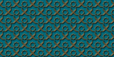3D Luxury background pattern with gold details