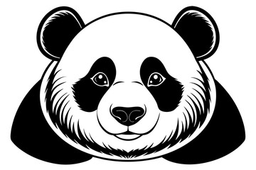 Panda silhouette  vector art illustration
