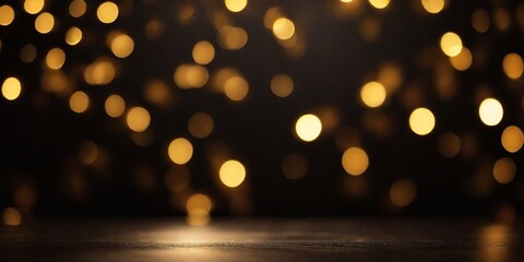 black background, directional light from the corner, golden bokeh in one part of the picture - obrazy, fototapety, plakaty