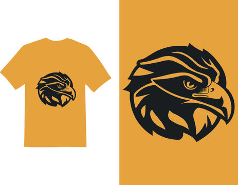 Flying bald eagle holding banner vector and eagle logo design