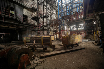 Old historic industrial abandoned coal mine in Silesia, Poland, Europe