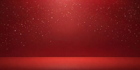 red background, directional light from the corner, several small stars in one part of the picture - obrazy, fototapety, plakaty