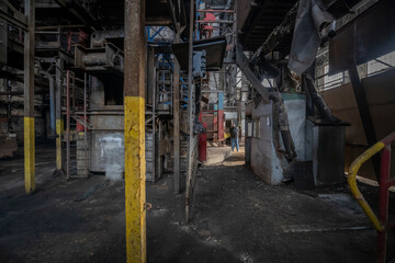 Old historic industrial abandoned coal mine in Silesia, Poland, Europe