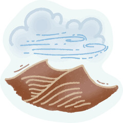 illustration of a desert with clouds
